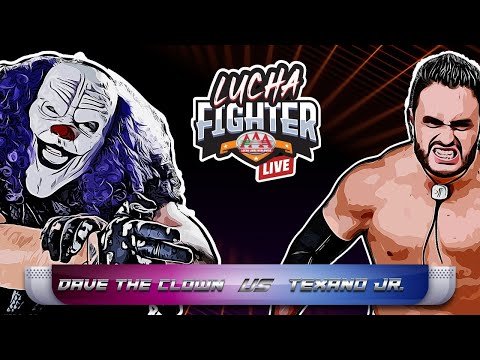 Dave the clown vs Texano Jr. en Lucha Fighter.