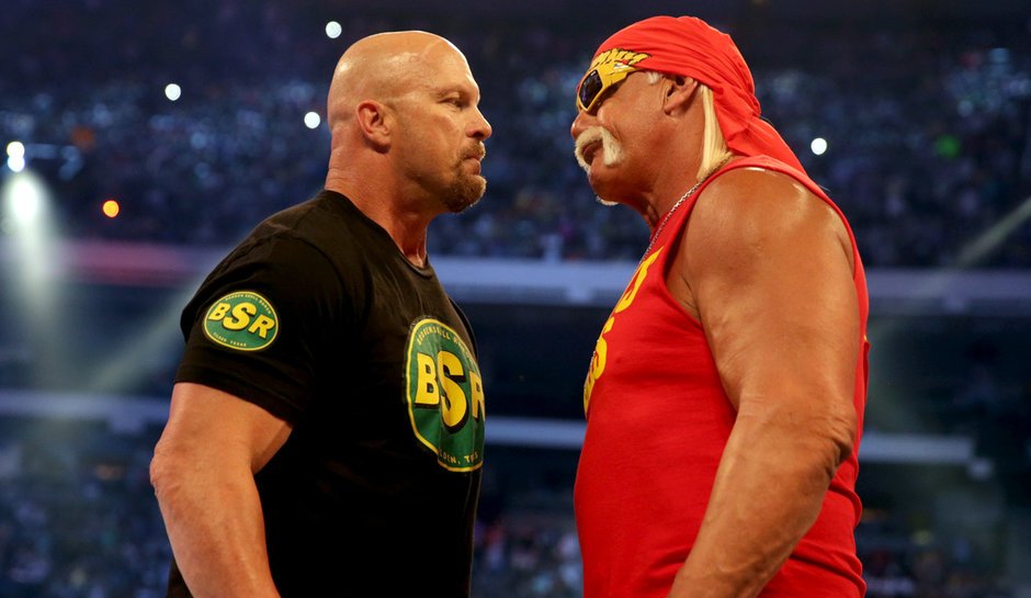 Hulk Hogan y Austin en WM XXX.